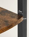Corp biblioteca de colt cu 5 rafturi, Vasagle, 30x30x160 cm, PAL/otel, maro rustic