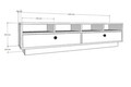 Comoda TV, Puqa Design, Apdus, 160x30x29.6 cm, PAL, Pin Atlantic / Antracit