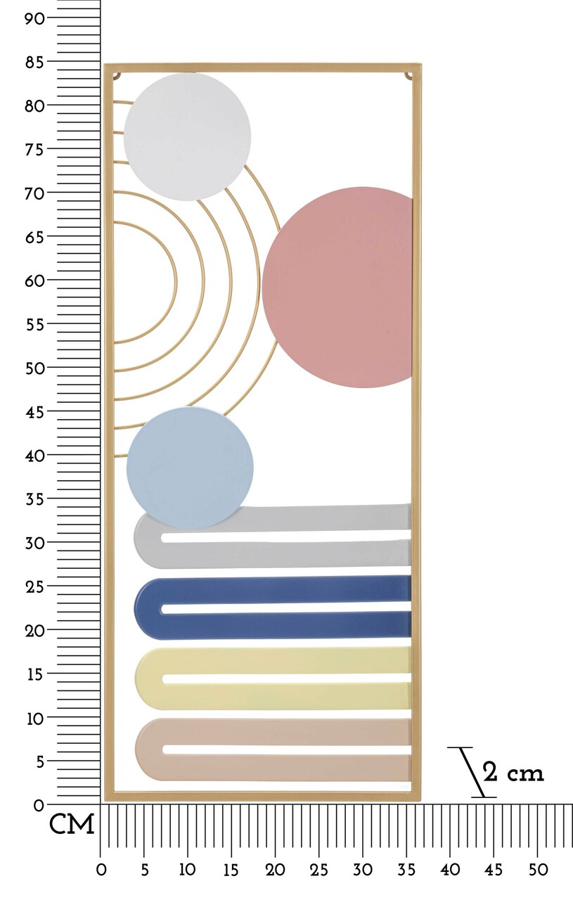 Decoratiune de perete Colorful -B, Mauro Ferretti, 37.5x84 cm, fier, multicolor - 1 | YEO