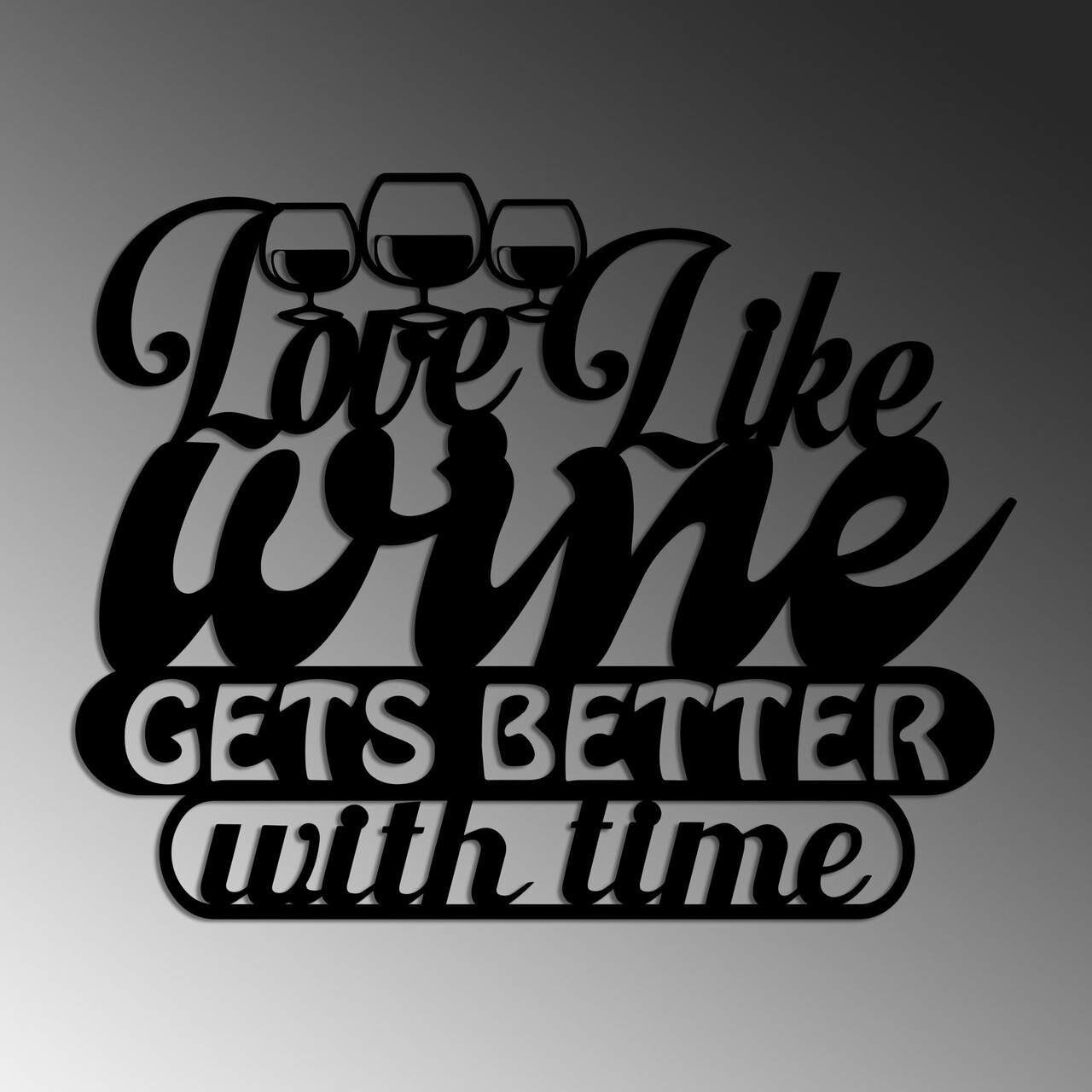 Decoratiune de perete, Wine Better, Dimensiune: 50 x 40 cm , Negru - view 4
