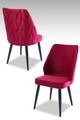 Set scaune 4 piese, Beckley, Pufi, Roșu Claret / Negru