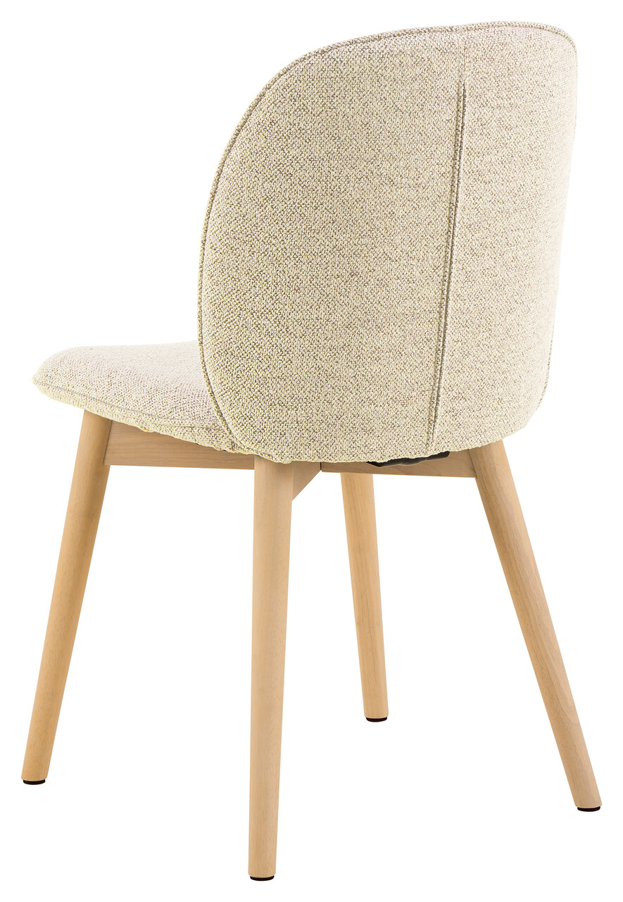 Scaun Cindy, Actona, 49x56x89 cm, tesatura Boucle/lemn de stejar, crem - view 4