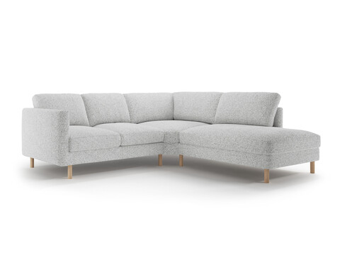 Coltar dreapta 4 locuri, Eden, Micadoni, 267x234x90 cm, tesatura structurata, gri deschis melanj