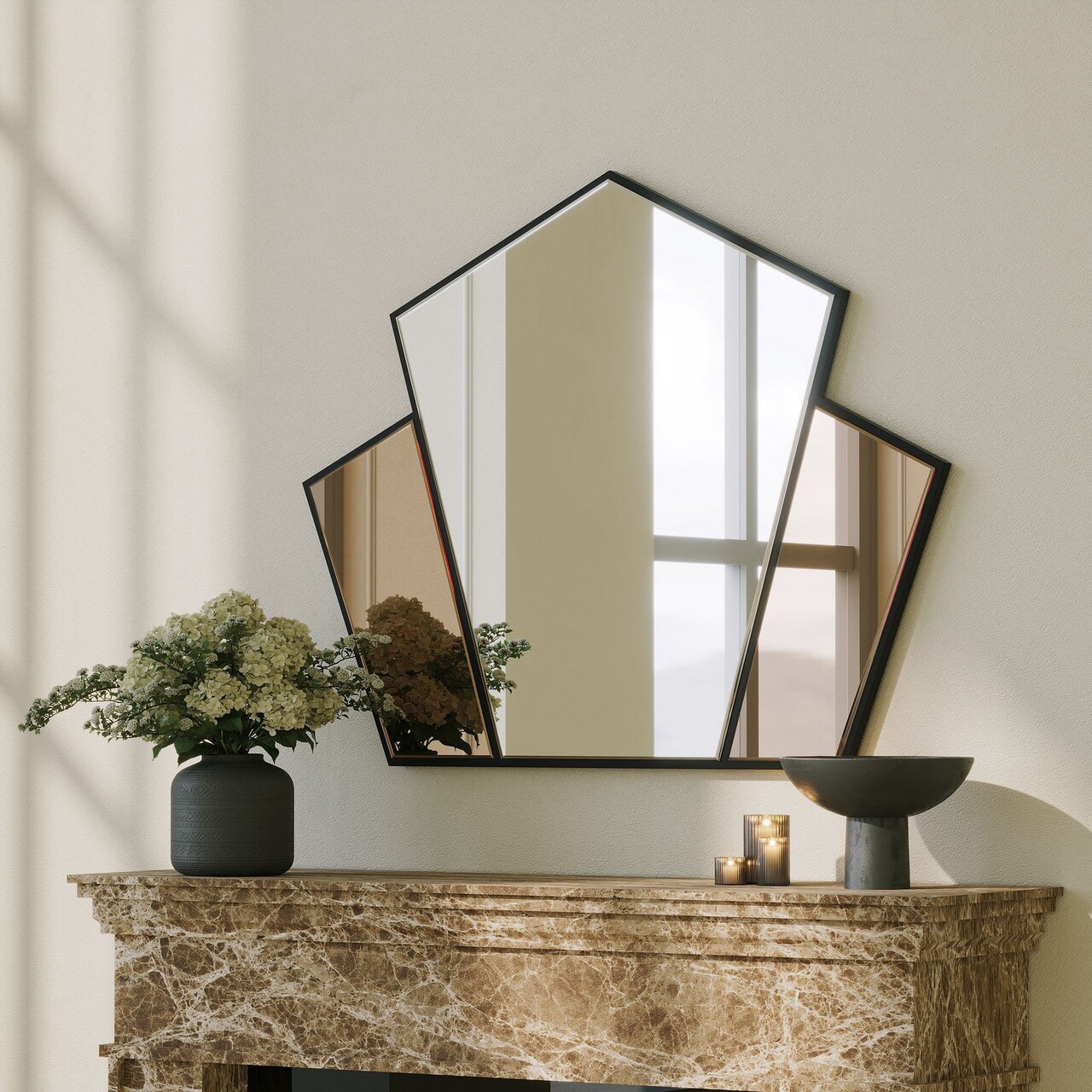 Oglinda decorativa Hanah Home Selfish 95x76 cm PAL Argint / Bronz