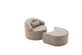 Canapea extensibilă cu 1 loc, Balcab Home, 825BLC4730, Material: 100% POLIESTER (țesătură cu textură de in), Maro