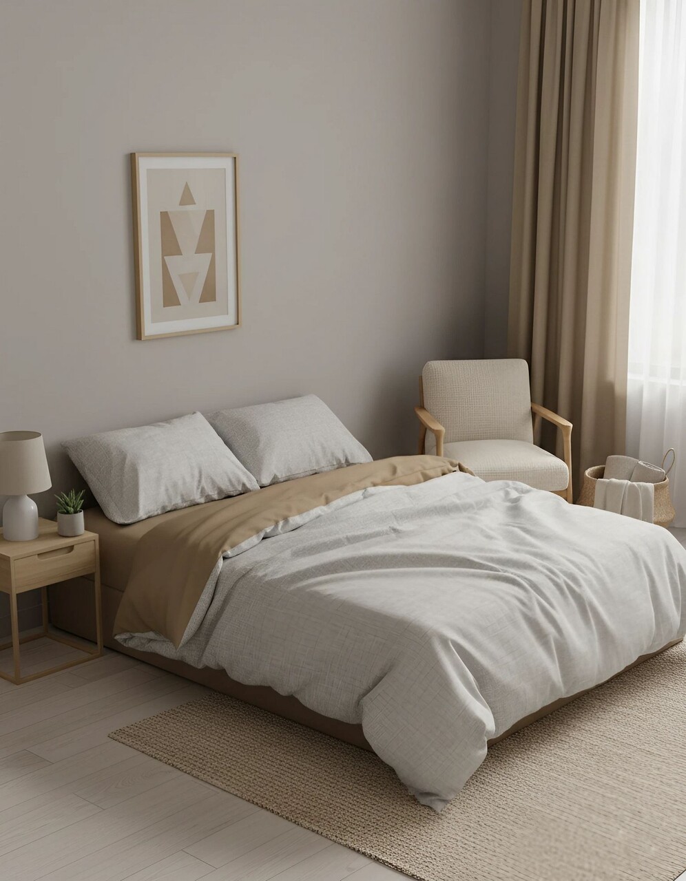 Lenjerie de pat pentru o persoana (FR) L'essentiel Maison Moil Kombin Bej