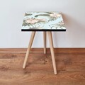 Masuta, Leona, Shp207, 35x42x35 cm, Albastru / Verde / Roz