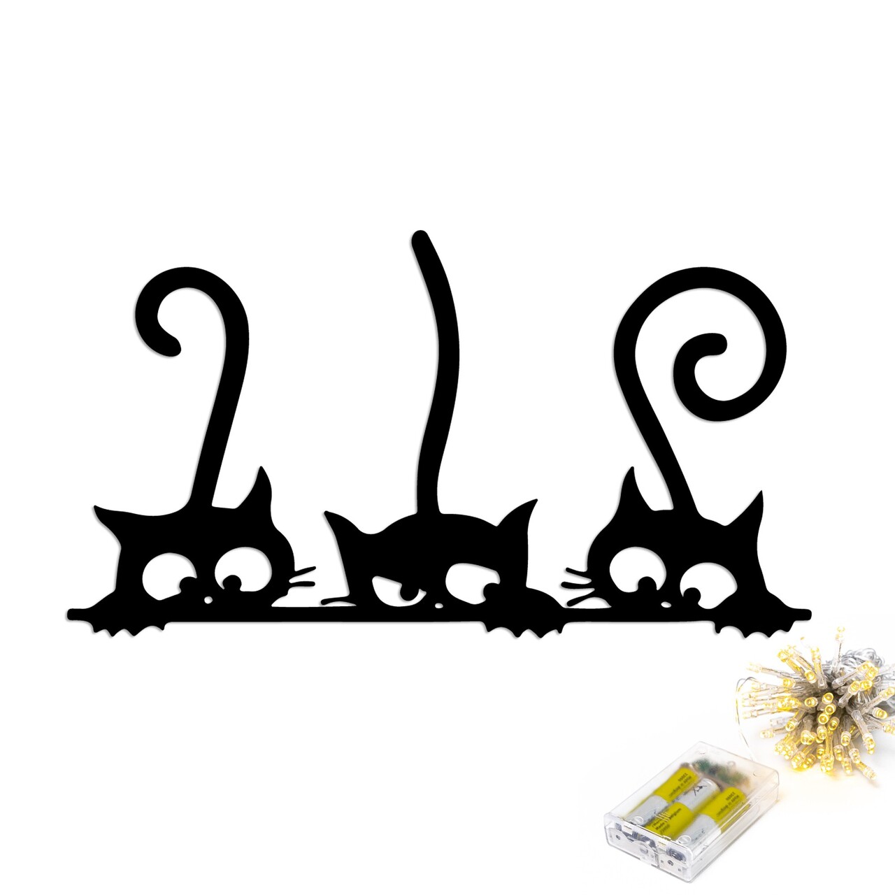 Decoratiune de perete, Cats 967, Dimensiune: 33 x 60 cm, Negru - view 4