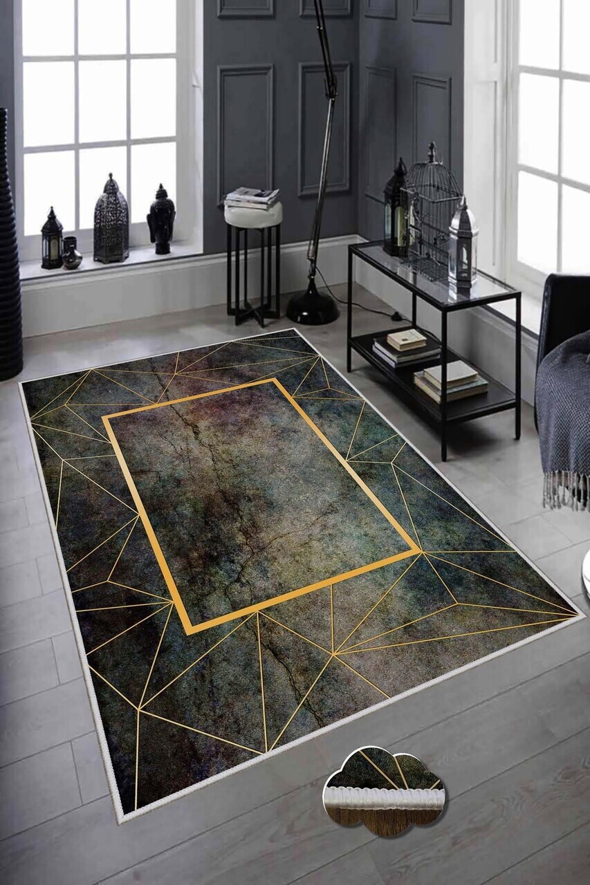 Covor Hmnt897 100x150 cm Poliester Multicolor