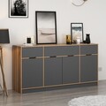 Consola, Minerva, Elina, 180x90x45 cm, PAL, Nuc / Antracit