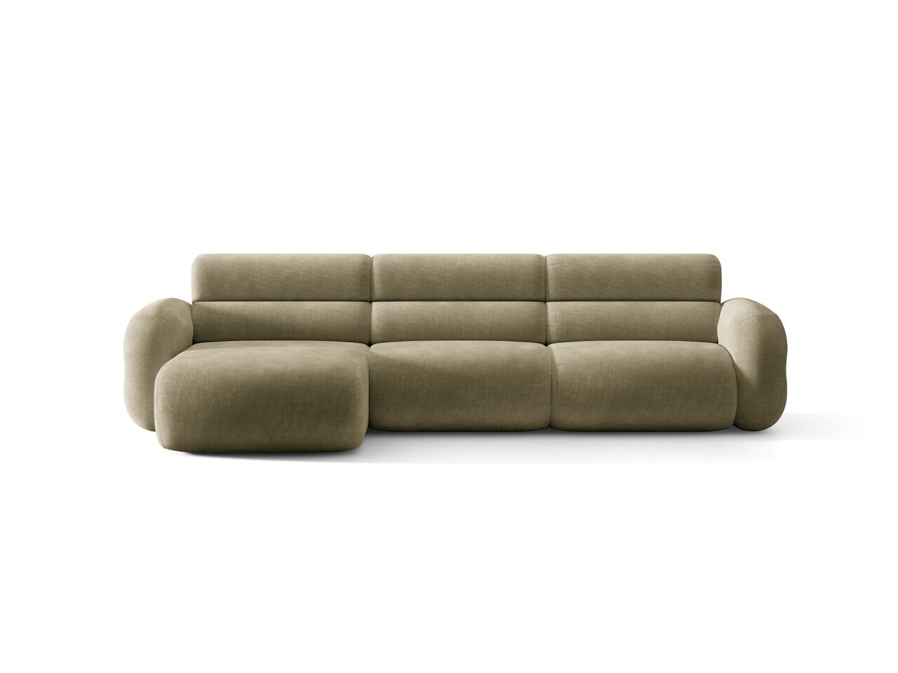 Coltar stanga 4 locuri, Neo, Micadoni Home, 305x165x83 cm, tesatura Chenille, verde oliv deschis