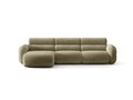 Coltar stanga 4 locuri, Neo, Micadoni Home, 305x165x83 cm, tesatura Chenille, verde oliv deschis