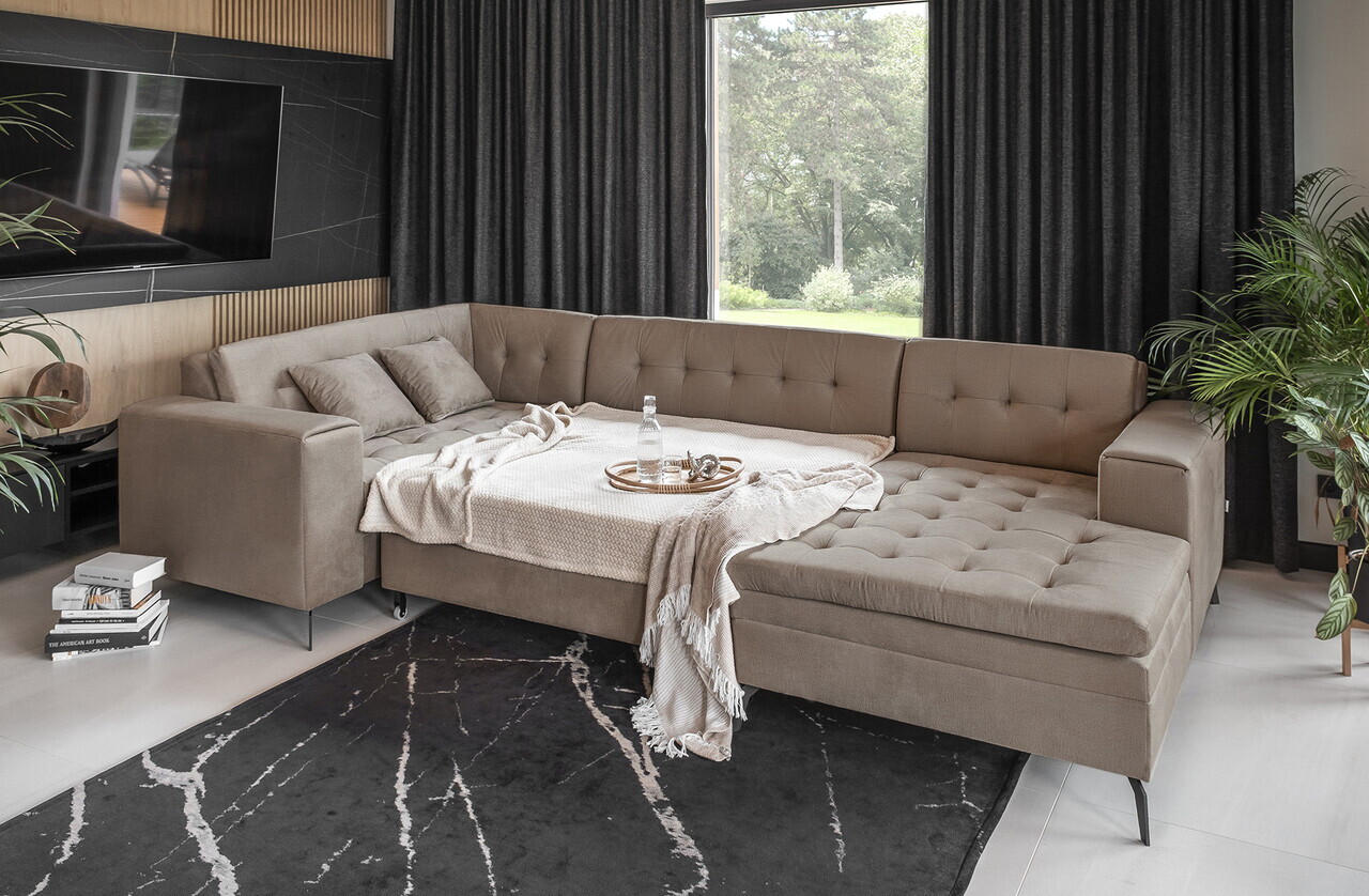 Coltar extensibil dreapta 5 locuri ELTAP, MON-RT-20NU, Montez, 340x180x93 cm, lemn/poliester, bej - view 2