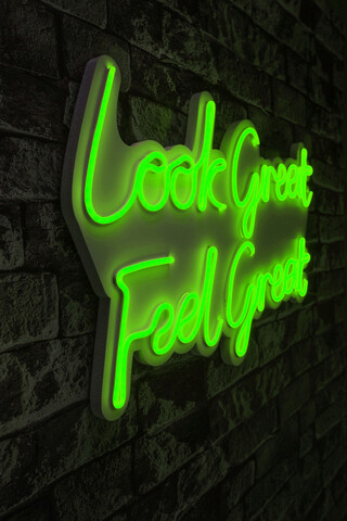Decoratiune luminoasa LED, Look Great Feel Great, Benzi flexibile de neon, DC 12 V, Verde mezoni.ro