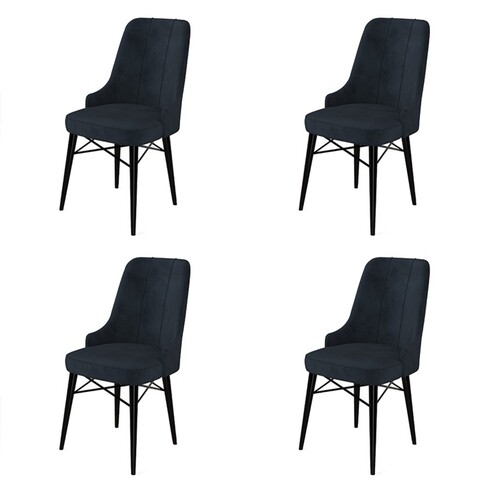 Set de scaune, Charlotte, Pare, Metal, Antracit / Negru