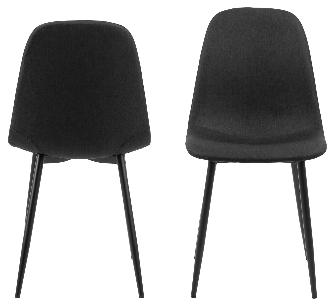 Scaun Celia, Actona, 44x54x86 cm, poliester/otel, negru - view 8