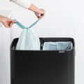 Cos de gunoi cu soft touch, Brabantia, Bo Touch Matt, 2x30 L, 31.2x54.5x81.5 cm, otel, negru mat