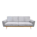 Canapea extensibila 3 locuri Samtige, Homla, 212x84x86.5 cm, lemn/catifea din poliester, gri