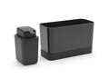 Organizator chiuveta cu dozator sapun / detergent lichid, Brabantia, SinkSide, 19x8.5x11.5 cm, plastic, gri inchis