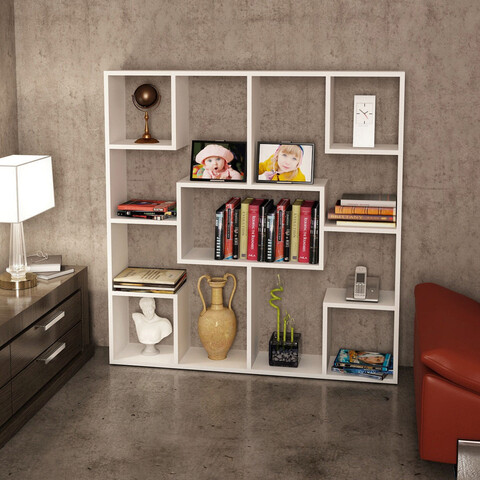 Corp biblioteca, furny home, optimist, 120x123.6x22 cm, alb