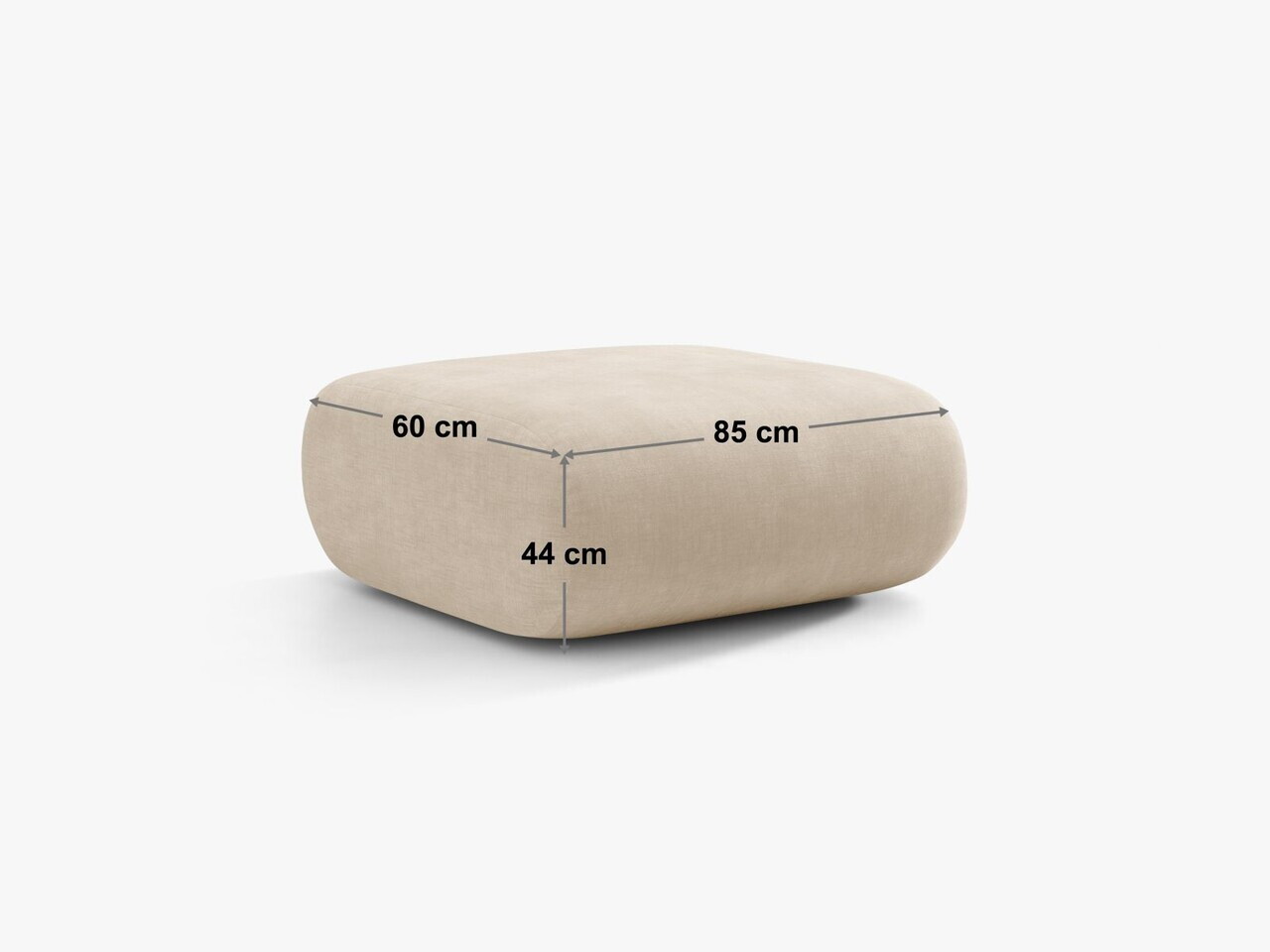 Taburet, Neo, Micadoni Home, 60x85x44 cm, tesatura Chenille, galben mustar — imaginea 2