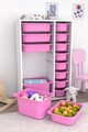 Dulap multifunctional, Estella, Rine 2D4K8U, Alb/Roz