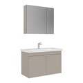 Set Dulap de Baie cu Chiuvetă și Oglindă (2 Piese), Hanah Home, Desna 90, Nisip