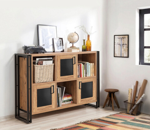 Consola, sapphire, arcas vonda, 126x89x35 cm, pal, pin atlantic / negru