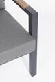 Set mobilier pentru gradina/terasa 4 piese Jacob, Bizzotto, tesatura ofelin/lemn de tec, gri carbune