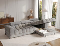 Coltar extensibil dreapta 3 locuri ELTAP, RT-04SO, Felro, 285x181x93 cm, lemn/poliester, gri inchis