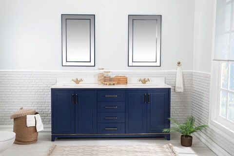 Set mobilier de baie (3 piese), Jussara, Ontario 72, Albastru inchis Jussara