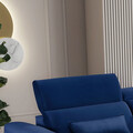 Coltar extensibil dreapta 4 locuri ELTAP, Foble, 267x196x100 cm, lemn/poliester, albastru inchis