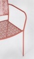 Scaun de gradina Lizette, Bizzotto, 54 x 55 x 89 cm, otel tratat pentru exterior, roz pal