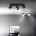 Plafoniera Pago, TRIO, 41x7x15 cm, 35W, 3x GU10, metal, negru mat