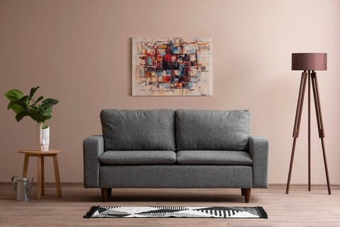 Canapea 2 locuri, futon, 859ftn2713, metal, gri deschis