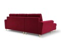 Coltar extensibil stanga 4 locuri, Moghan, Micadoni Home, GL, 241x145x88 cm, catifea, rosu