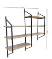 Raft de perete, Valovi, Raffy5, 180x120x28 cm, PAL, Negru / Pin Atlantic