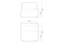 Modul pentru canapea, 1 loc, Chris-184, Micadoni Home, 105x100x80 cm, catifea, ecru