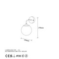 Aplica de perete, Fulgor, 942FLG2178, Metal, Auriu