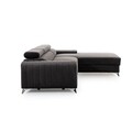 Coltar extensibil dreapta 3 locuri ELTAP, RT-06LE, Grayson, 278x205x92 cm, lemn/poliester, gri inchis