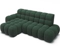 Coltar extensibil dreapta 3 locuri ELTAP, Ceedro, 283x165x98 cm, lemn/poliester, verde inchis