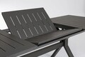 Masa extensibila pentru gradina/terasa Kenyon, Bizzotto, 180/240 x 100 x 76 cm, aluminiu, gri carbune