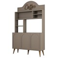 Dulap de bar pentru cafea, Hommy Craft, Lyon 120, 120x202x35 cm, PAL, Atlas / Nuc