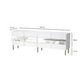Comoda TV, Neostill, Leon, 180x59x35 cm, PAL, Alb/Auriu