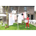 Uscator de rufe rotativ cu 4 brate + cu suport fixare pamant, Brabantia, Lift-O-Matic, 40 m capacitate de uscare, otel, gri metalizat