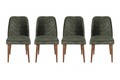 Set 4 scaune, Nmobb, Dallas 565, 50 x 90 x 49 cm, lemn/metal, maro/verde inchis