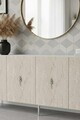 Consola, Hanah Home, Ayshe 180, 180x75x32 cm, White / Travertine / Silver