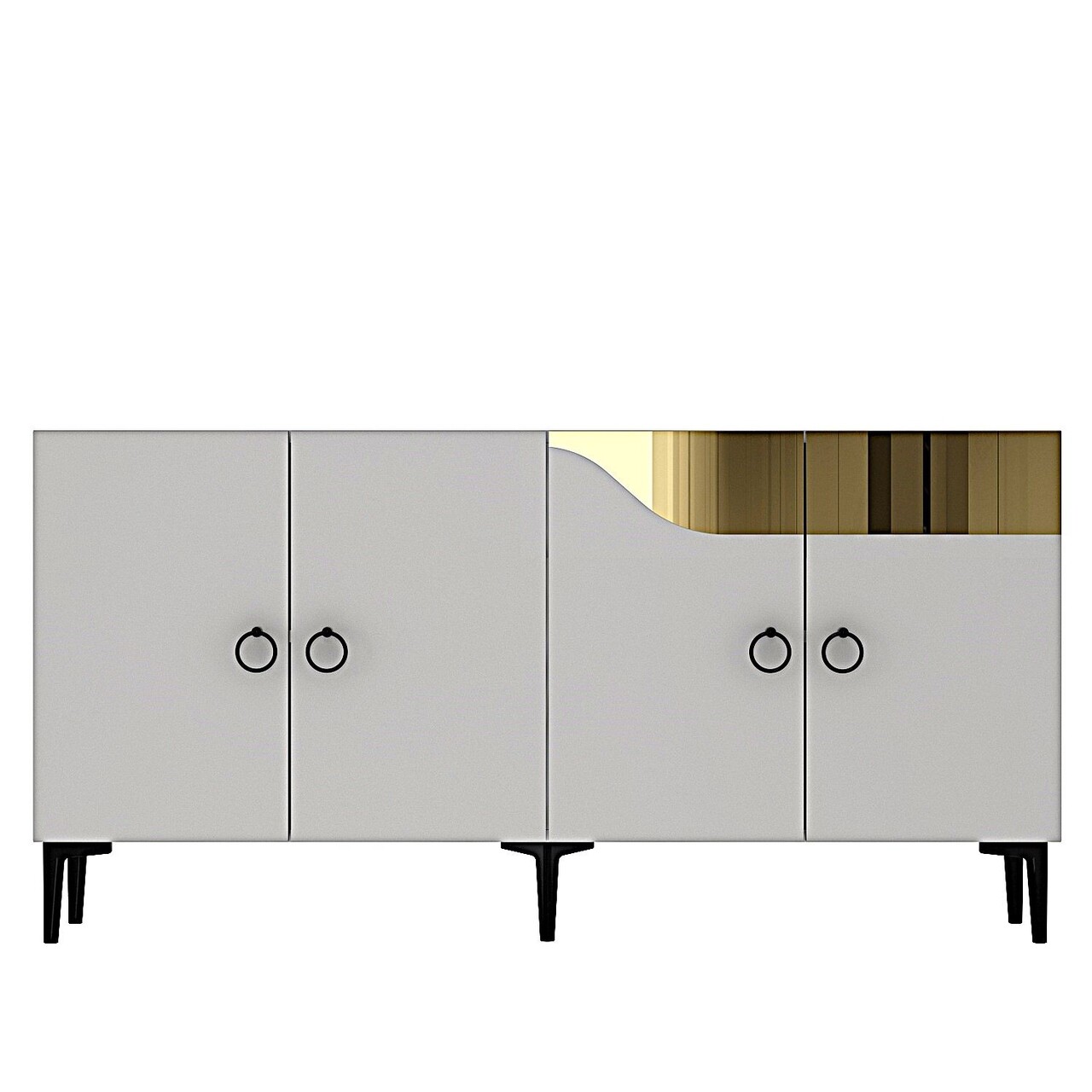 Consola, Hanah Home, Gama 150, 150x75x32 cm, PAL , Alb/Auriu - view 3
