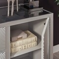 Comoda cu 2 usi + 3 sertare, Ariana, L.143 l.44 H.79, mdf/sticla, argintiu
