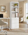 Biblioteca cu 3 sertare Kailyn, Vasagle, 57.1x30x180 cm, PAL, alb snow